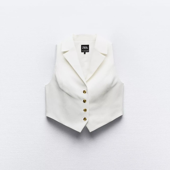 Zara Tops - Zara White Sleeveless Vest Top